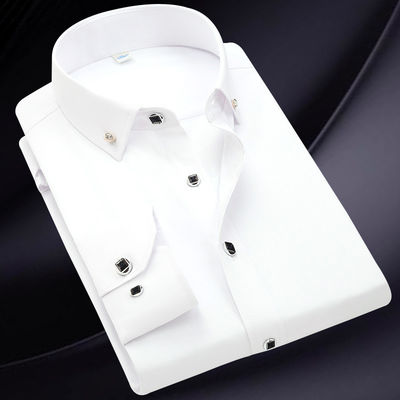 GALLERY Blanco de manga larga de negocios camisetas unisex camisetas de gran tamaño camisas formales para hombres camisetas de polo ropa