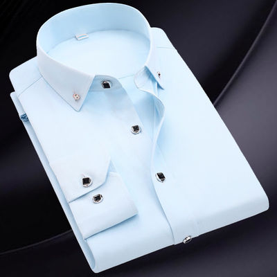 GALLERY Blanco de manga larga de negocios camisetas unisex camisetas de gran tamaño camisas formales para hombres camisetas de polo ropa
