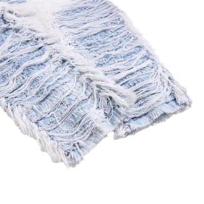 Medio de la cintura destruido Jeans lavados de denim de piernas rectas pantalones de hombre pantalones