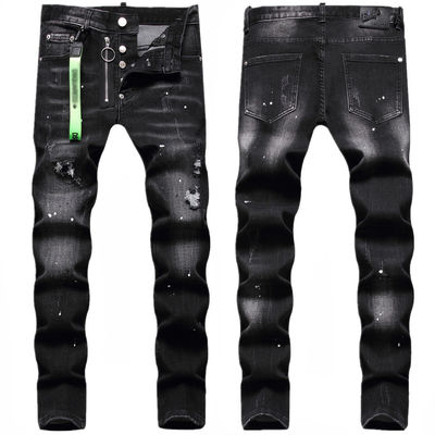 Impresión de patrón de bloqueo de color Jeans de denim masculino para logotipo personalizado y diseño dibujado a mano