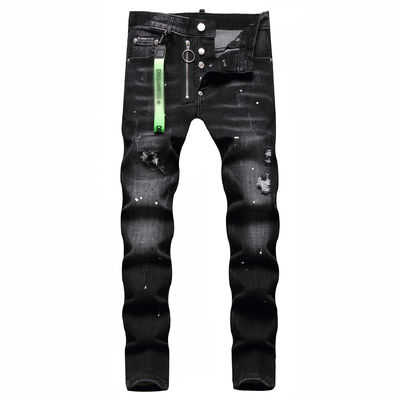 Impresión de patrón de bloqueo de color Jeans de denim masculino para logotipo personalizado y diseño dibujado a mano