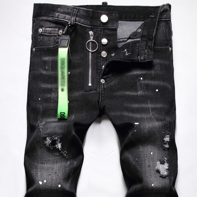 Impresión de patrón de bloqueo de color Jeans de denim masculino para logotipo personalizado y diseño dibujado a mano