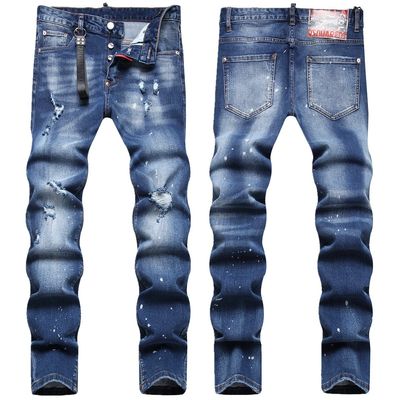 Jeans de cintura delgada con calcomanías de impresión digital