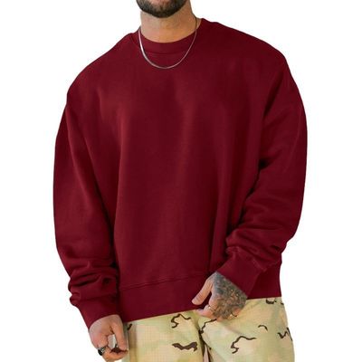 Impresión de peso pesado de hombro de gran tamaño sudaderas con capucha de hombre estilo suéter