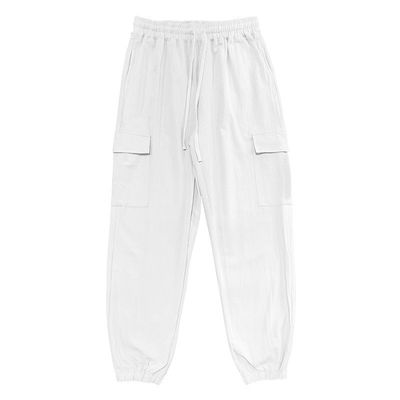 Pantalones de hombre de diseño impreso y material suelto de algodón y lino