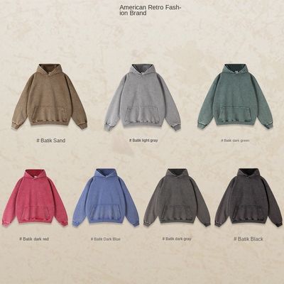 450G Hoodies masculinos con logotipo personalizado Batik Diseño y Impresión de seda en tela de algodón