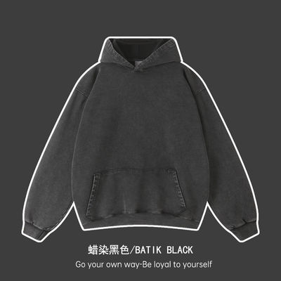 450G Hoodies masculinos con logotipo personalizado Batik Diseño y Impresión de seda en tela de algodón