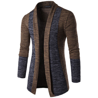 XMAMLON OEM ropa de punto casual para hombres con manga larga con costuras de color de contraste