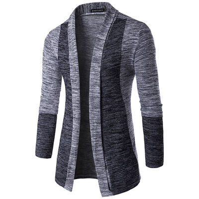 XMAMLON OEM ropa de punto casual para hombres con manga larga con costuras de color de contraste