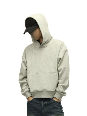 Camisetas con capucha de lana para hombres de algodón de peso pesado cortado hombro con caja Trajes deportivos con capucha para hombres