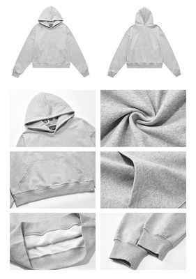 Camisetas con capucha de lana para hombres de algodón de peso pesado cortado hombro con caja Trajes deportivos con capucha para hombres