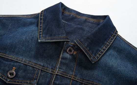 Brodería a medida chaqueta de denim masculina para ropa callejera diseño de placa de pecho único