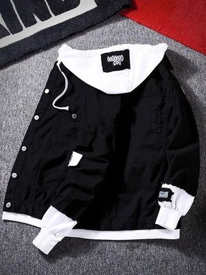 Trajes para hombres de denim de dos piezas con parches de letras de chenilia