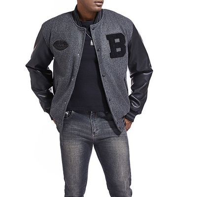 Decoración de bordados chaqueta de equipo masculino de punto para la colección de invierno y otoño