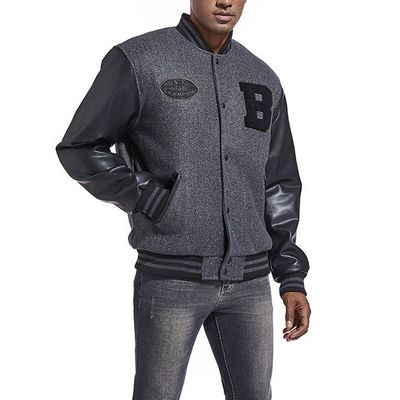 Decoración de bordados chaqueta de equipo masculino de punto para la colección de invierno y otoño