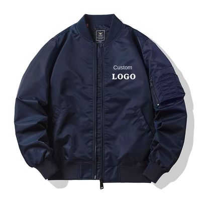 Chaqueta con cremallera de moda MA1 para hombres con bordados personalizados
