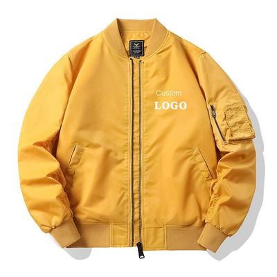 Chaqueta con cremallera de moda MA1 para hombres con bordados personalizados
