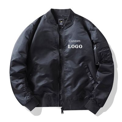 Chaqueta con cremallera de moda MA1 para hombres con bordados personalizados