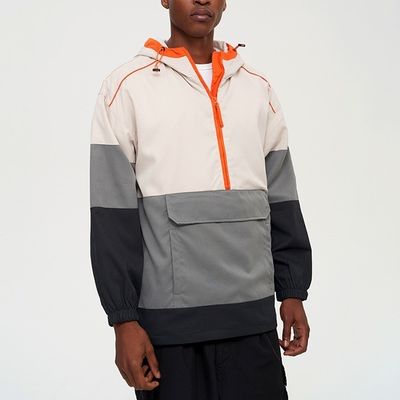 Estilo de manga regular XMAMLON Logotipo personalizado sin cuello Anoraks chaqueta para hombres