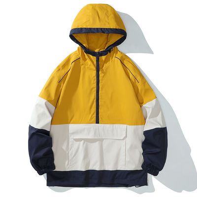 Estilo de manga regular XMAMLON Logotipo personalizado sin cuello Anoraks chaqueta para hombres