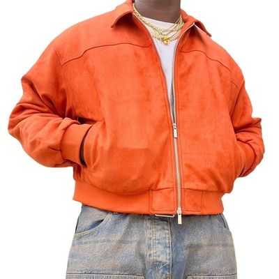 Chaqueta cortada para hombres con rebanadas personalizadas, chaqueta de trabajo con cremallera.